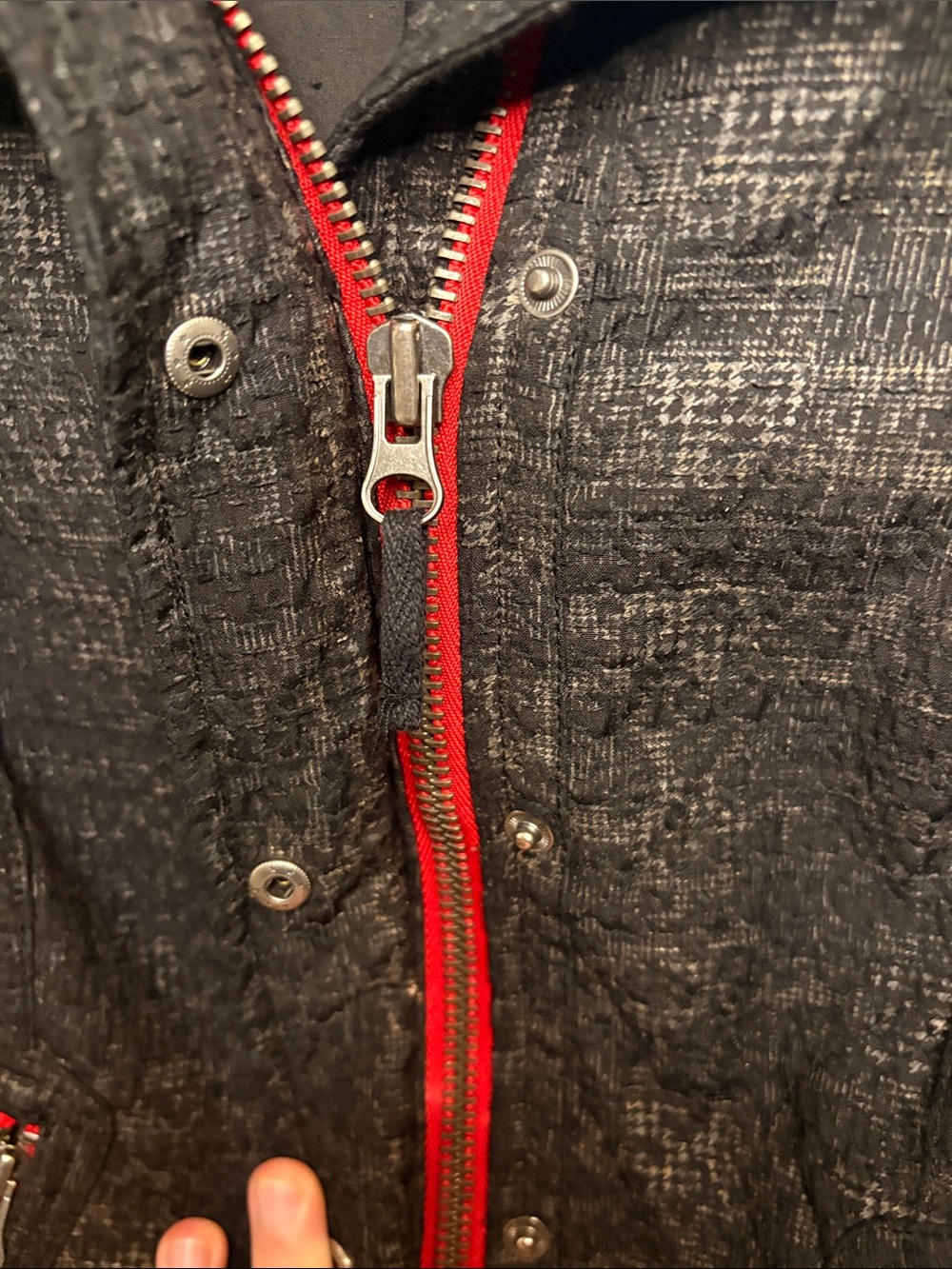 Free People Moto Black Jacket with Red Zipper Accents 8 - Picture 5 of 9